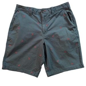 Magellan Shorts Mens 34 Blue Red Lobster Outdoor Flat Front Chino Adult